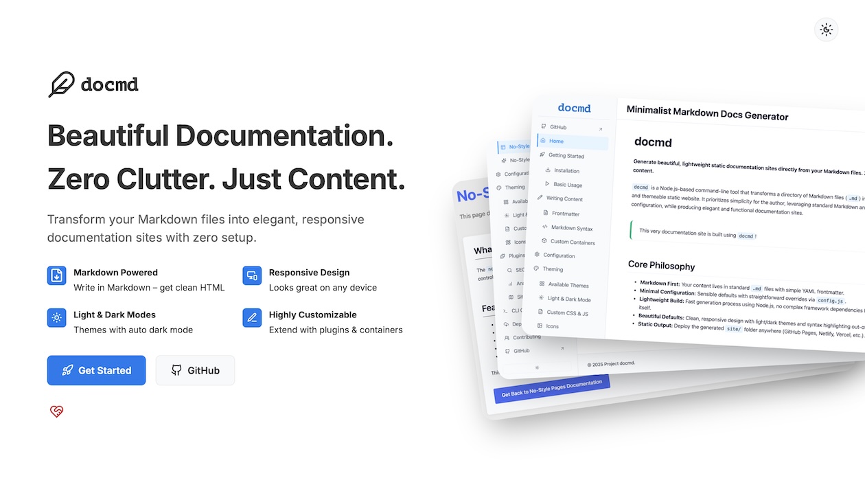 Introducing docmd – The Minimalist Markdown Documentation Generator